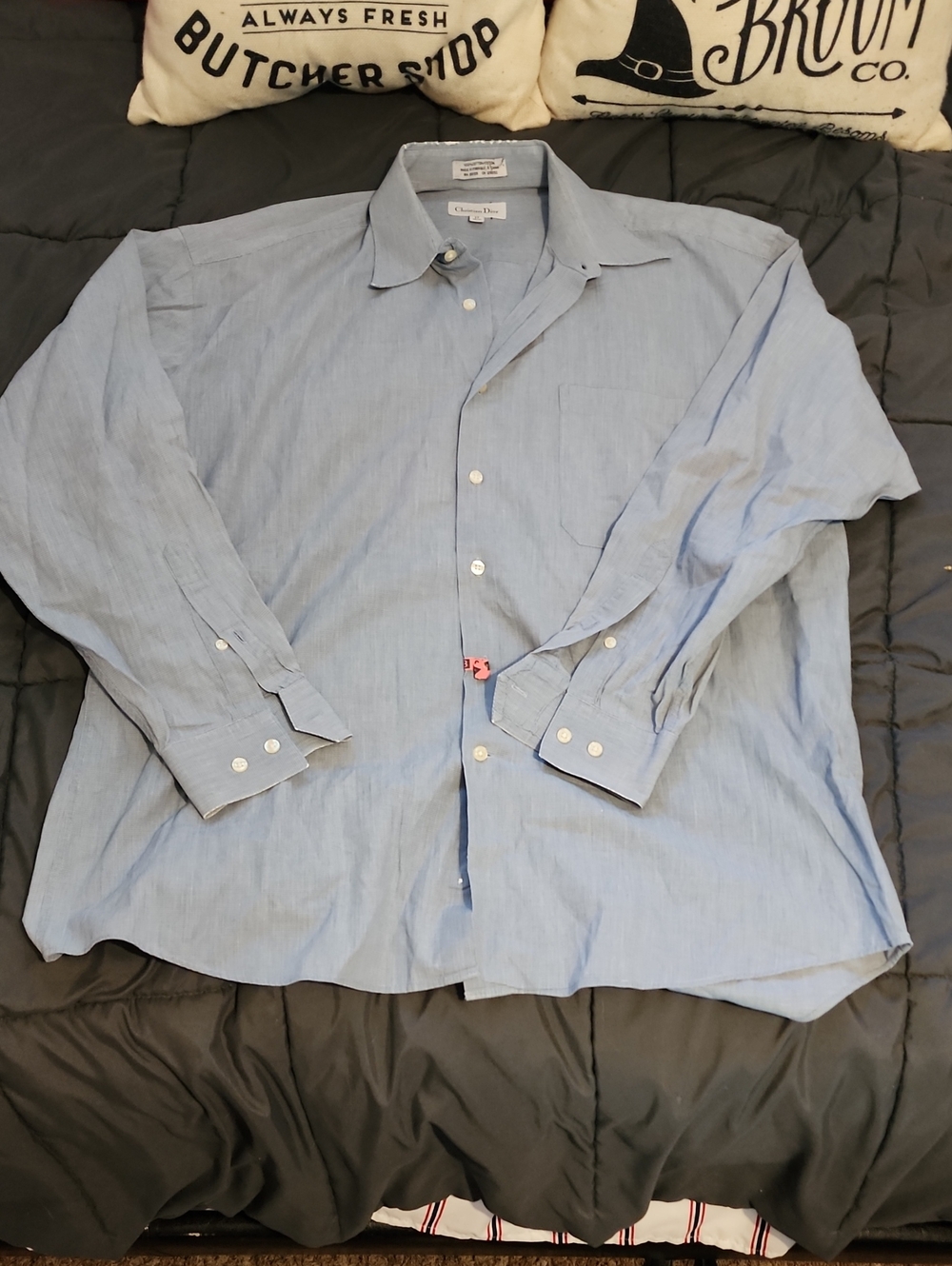 AUTHENTIC Dior Light Blue Long-Sleeve Dress Shirt Size XL